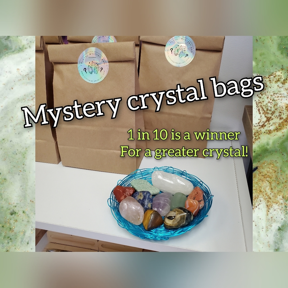 Gemstone grab bags - crystal mystery bag - loose mixed tumbled stones lot